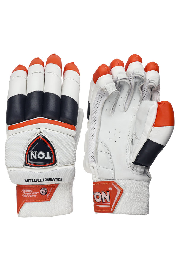 TON SILVER EDITION CRICKET BATTING GLOVES (NEW)